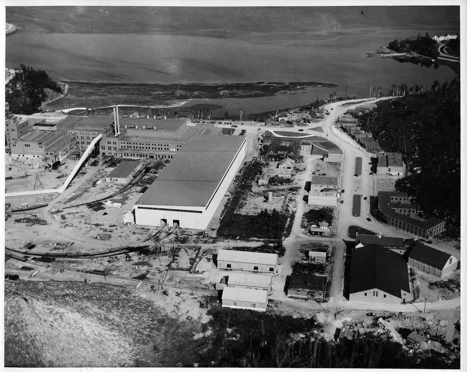Vista aérea de Baie-Comeau en 1939, fotografía 1