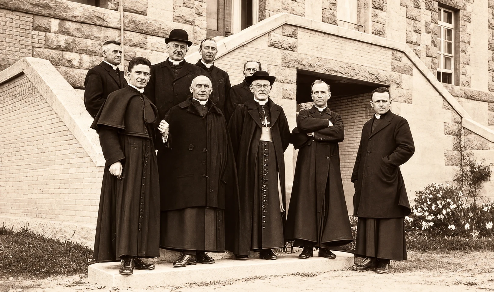 Los Padres con Mons. Leventouxen 1924