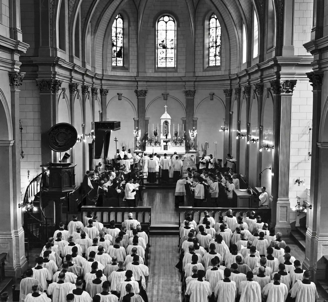 Santa Misa en la capilla en el 50 en 1946