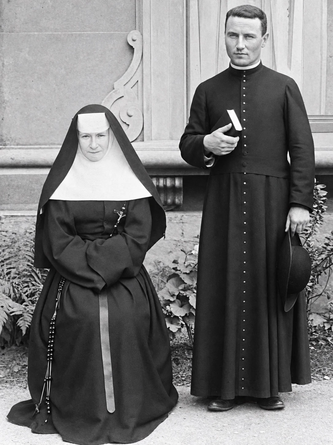 Marie-Anne y Jean Le Jollec en traje religioso